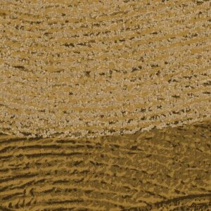 Textuurdetail van Elitis-stof Craft Chic Onda LR 348 12 in goud- en bruintinten met golvend patroon.