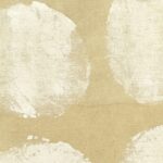 Beige Elitis-stof met abstracte witte cirkelvormen uit de Ephemere Full Moon LI 894 02 collectie.