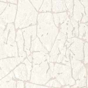 Lichtbeige Elitis-stof Ephemere Memento WO 115 01 met onregelmatig barstpatroon en textuur.