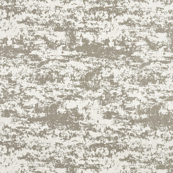 Beige en witte Elitis Ephemere Yeso LI 898 03 stof met abstracte, textuurachtige print.