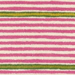 Stofpatroon Elitis Escondido LR 357 56 met horizontale strepen in roze, crème, groen en geel.