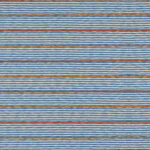 Textielpatroon Elitis Escondido Xalapa LR 357 41 met horizontale strepen in blauw, wit, oranje en okergeel.