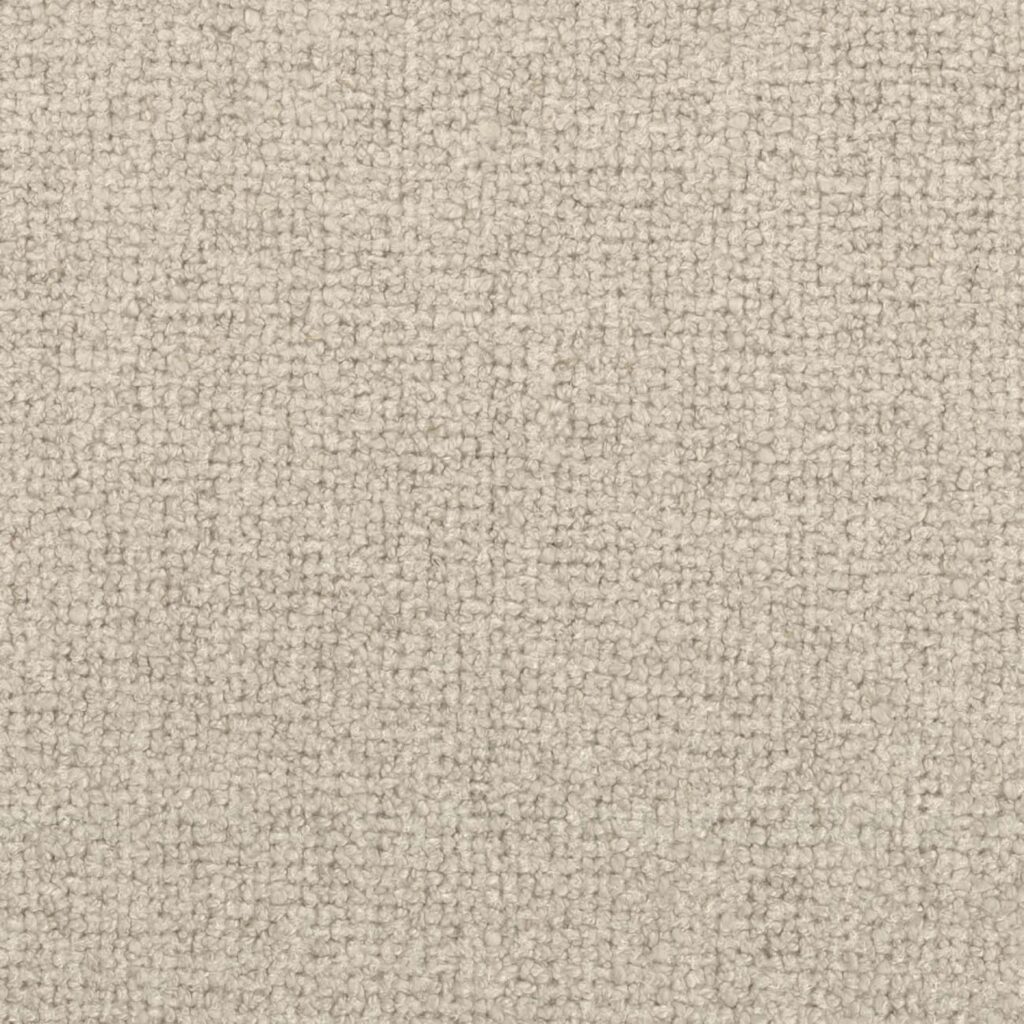 Close-up van de beige Elitis-stof Zelia LW 903 05 met een grove geweven textuur.