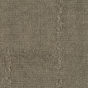 Detailopname van Elitis Esprit LI 871 05 stof met een geweven structuur en subtiel ruitpatroon in taupe kleur.
