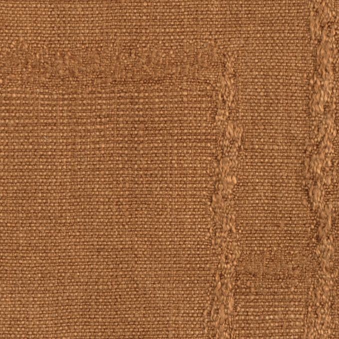 Close-up van de Elitis Esprit LI 871-35 stof in een warme koperbruine tint met subtiel geweven structuur.