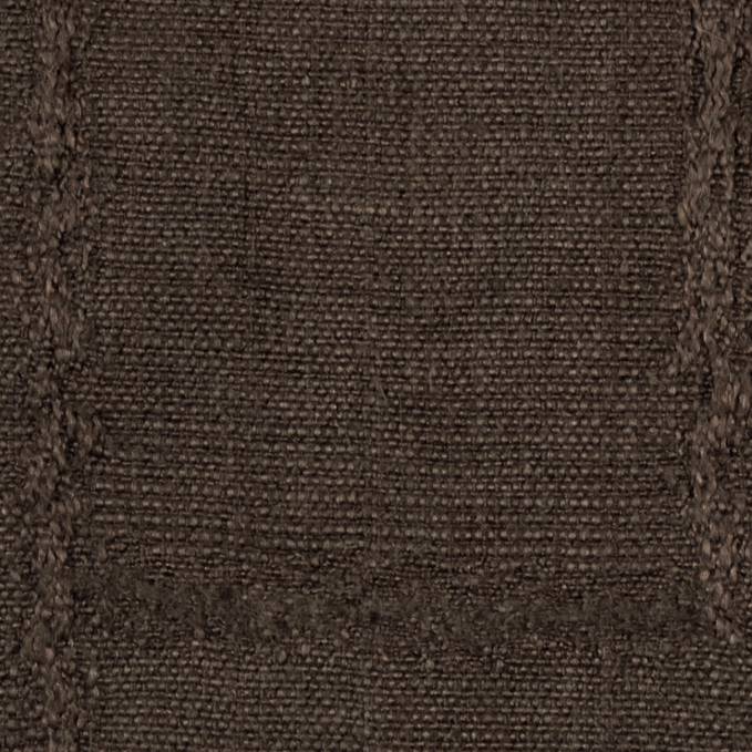 Bruin geweven textiel van Elitis-stof Esprit LI 871 72, met subtiele verticale en horizontale naden.