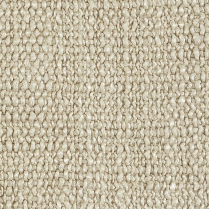 Close-up van de beige Elitis stof Esprit LI 872 03 met een grove, lusvormige textuur.