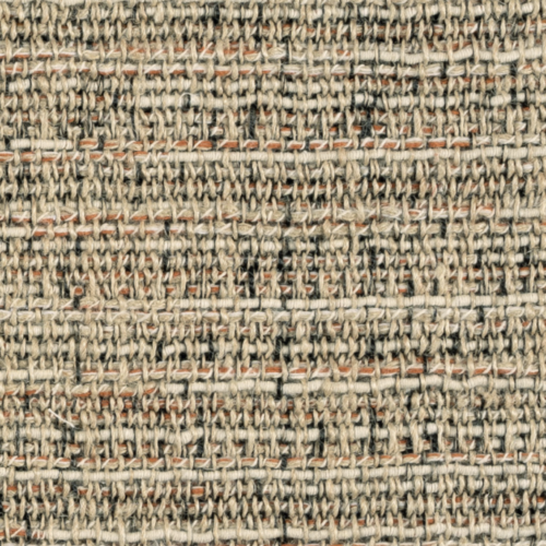 Close-up van Elitis-stof Horizon LI 873 30 met een grof geweven textuur in neutrale tinten.