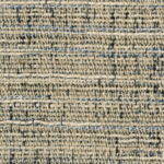 Detail van Elitis-stof Horizon LI 873 40 met een grof geweven structuur in beige- en blauwtinten.