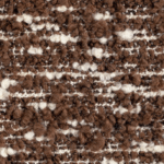 Close-up van de Elitis-stof Horizon LI 876 70 in bruin- en crèmetinten met grove textuur.