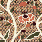 Gedetailleerd geweven Elitis outdoorstof met bloemmotief in aardetinten uit de Rio OD 119-51 collectie van Buningh Wonen.