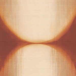 Abstract patroon in aardetinten uit de Elitis Tribus Iitza RM 1081-35 collectie met zachte cirkelvormige overgangen.