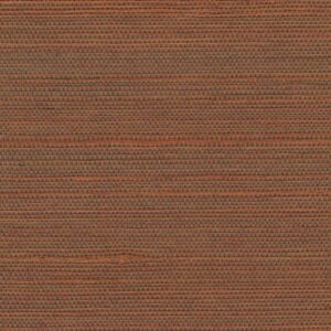 Wandbekleding Elitis Tribus Favoris RM 1070-35 met een horizontaal geweven patroon in warme rood- en bruintinten.