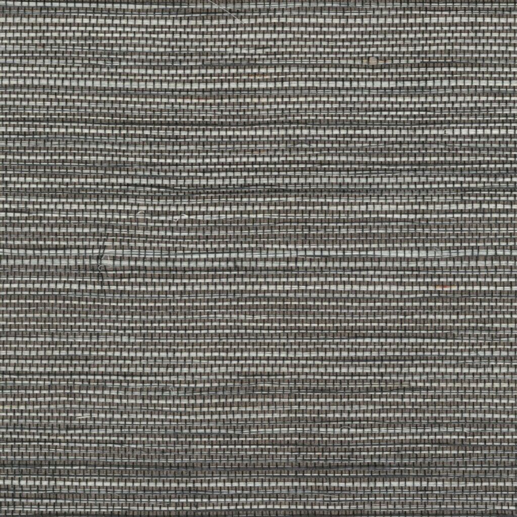 Close-up van het geweven textielpatroon van Elitis Tribus Favoris RM 1070 80 in grijstinten.