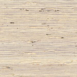 Beige en lila Elitis Tribus grasscloth behang met een horizontaal geweven patroon van natuurlijke vezels.