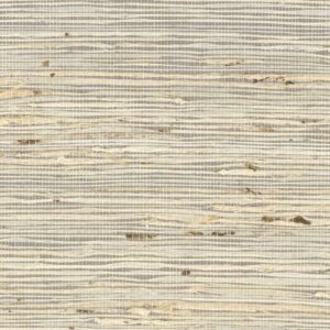 Natuurlijke grasscloth-behangstructuur met horizontale strepen in beige en grijstinten uit de Elitis Tribus collectie (rm-1083-04).
