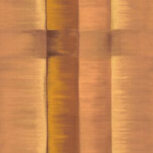 Behang met een warme, abstracte gestreepte textuur in aardetinten uit de Elitis Tribus RM 1080 35 collectie.