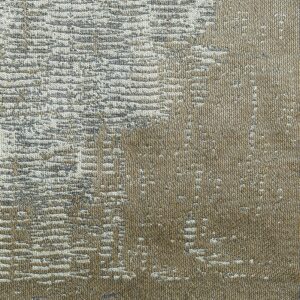 Close-up van Eltis-stof Craft Chic Sera LR 336-12 met een geweven, abstract patroon in beige en grijstinten.