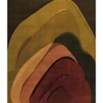 Abstract kunstwerk met gelaagde vormen in herfsttinten uit de Limited Edition AGHR-44323 Autumn Tobacco collectie.