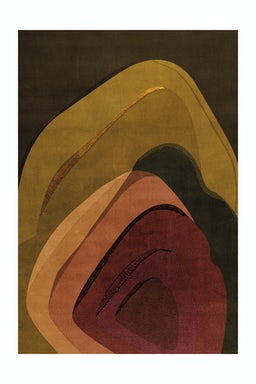 Abstract kunstwerk met gelaagde vormen in herfsttinten uit de Limited Edition AGHR-44323 Autumn Tobacco collectie.