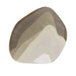 Abstract vloerkleed in aardetinten met gelaagd agaatmotief uit de Limited Edition Agate Low Travertine collectie.