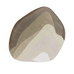 Abstract vloerkleed in aardetinten met gelaagd agaatmotief uit de Limited Edition Agate Low Travertine collectie.