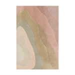 Rechthoekig vloerkleed Limited Edition Allegro High met golvende patronen in roze, beige en aardetinten.