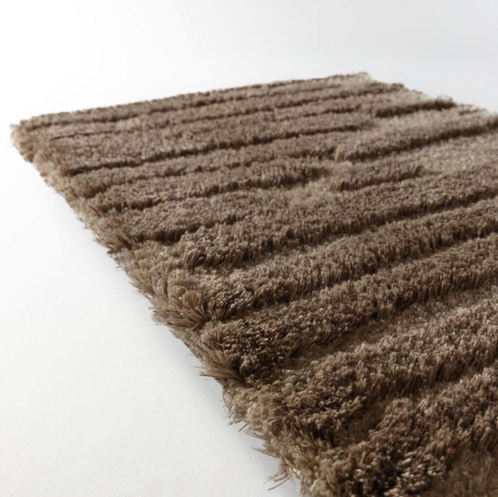 Bruin limited-edition vloerkleed Cosmic Vista Iced Coffee met een ribbelige, zachte textuur.
