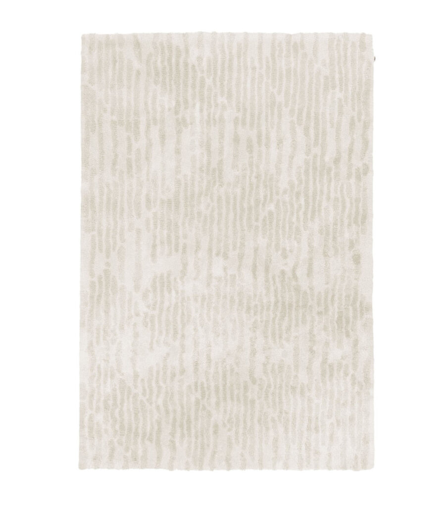 Beige limited edition vloerkleed Cosmic Vista Silver Birch met subtiel golvend patroon.