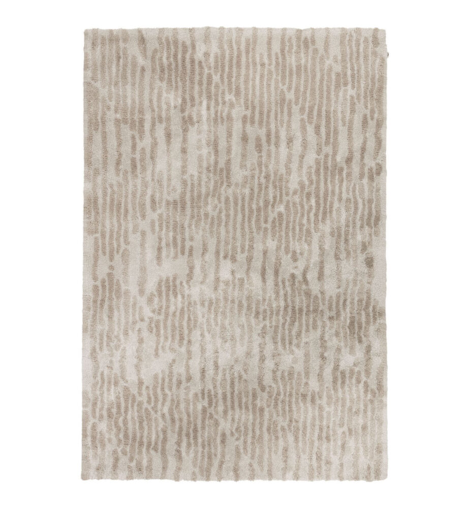 Beige Limited Edition vloerkleed Cosmic Vista in de kleur White Pepper met subtiel reliëfpatroon.