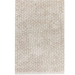Beige limited edition vloerkleed Cosmic Mongolia Papyrus met organisch patroon en zachte textuur.