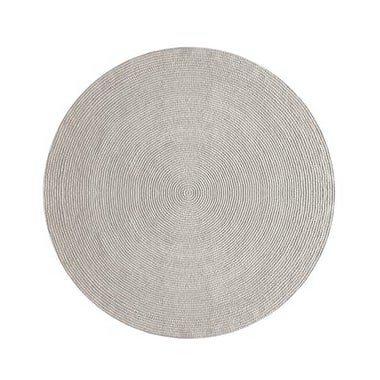 Rond limited edition vloerkleed Abaca AB-19317 in de kleur Tapioca met een fijn geweven patroon.