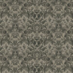 Jacquardbehang met een gedetailleerd, symmetrisch bloemen- en bladerpatroon in grijstinten uit de Moooi Coccinella Bella collectie.