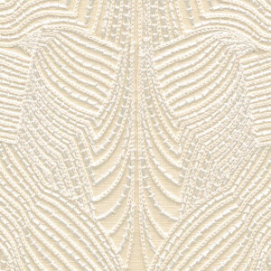 Geborduurde stof met een symmetrisch patroon in crèmekleurige tonen uit de Moooi Techno Bee Embroidered collectie.