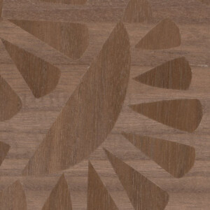 Houten paneel met ingegraveerd zonnebloemachtig patroon uit de Moooi Woodblock Beetle Flora collectie.