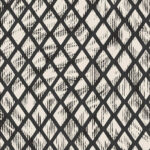 Behangpatroon Moooi Aristo Quagga MO2032 in zwart-wit met ruitvormig raster en abstracte textuur.
