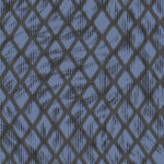 Behangpatroon Moooi Aristo Quagga MO2033 in blauw en zwart met abstract ruitmotief.