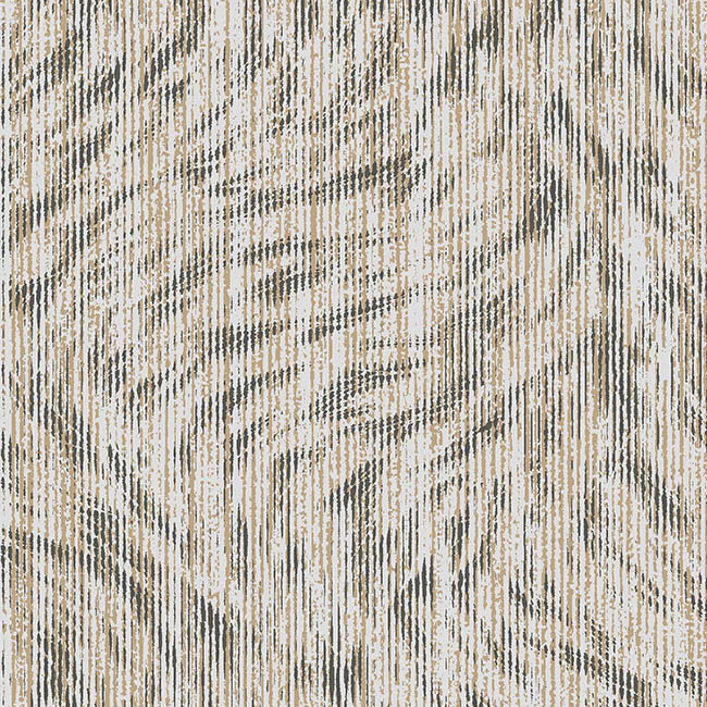 Behangpatroon Moooi Blushing Sloth MO2041 Smoke met een abstracte, verticale streepvorm en subtiel dierlijk motief in beige en grijstinten.