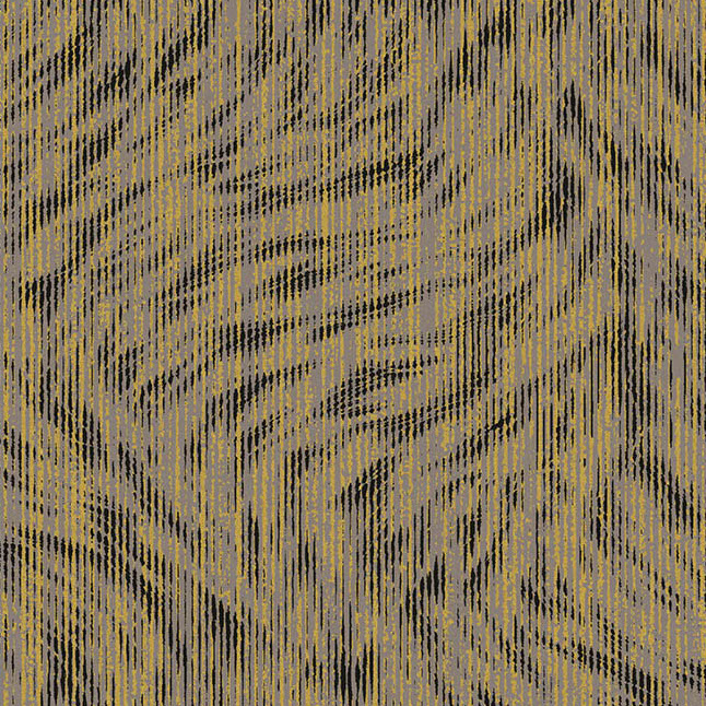 Behang met een abstract patroon van verticale lijnen in sepia-, zwart- en grijstinten uit de Moooi Blushing Sloth collectie.
