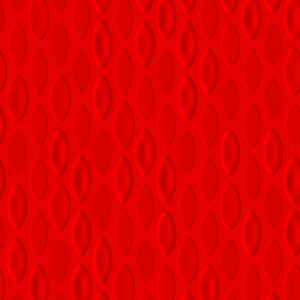 Rood behang met een herhalend patroon van ovaalvormige, licht glanzende reliëfstructuren uit de Moooi Flying Coral Fish-collectie.