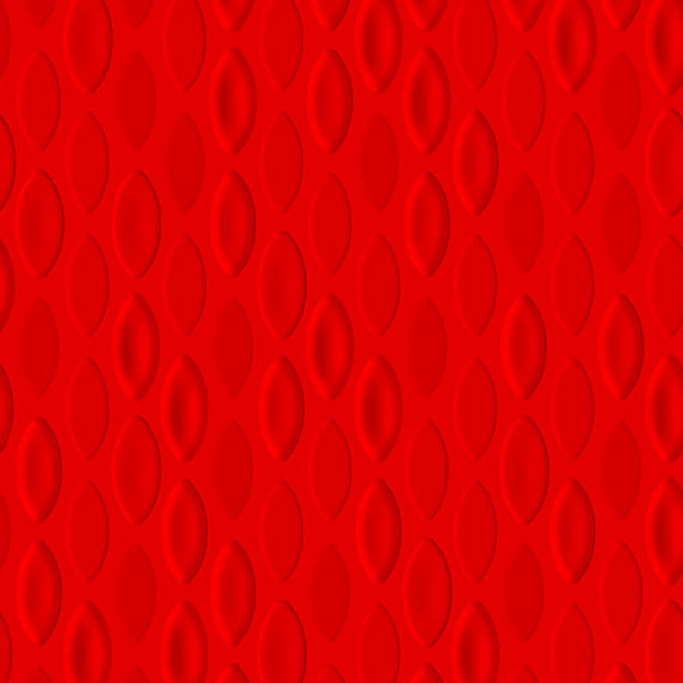 Rood behang met een herhalend patroon van ovaalvormige, licht glanzende reliëfstructuren uit de Moooi Flying Coral Fish-collectie.