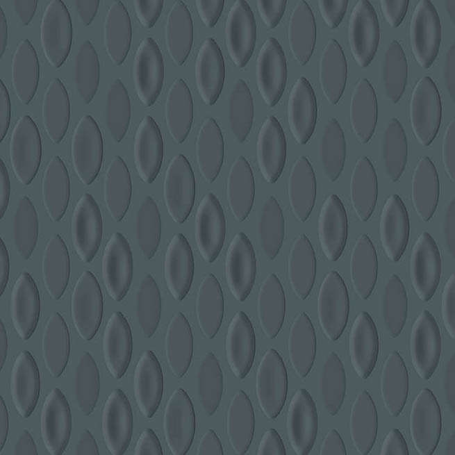 Grijs behang met een patroon van ovale, vissenachtige vormen uit de Moooi Flying Coral Fish collectie.