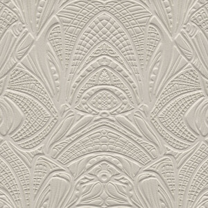 Reliefbehang met een fijn, symmetrisch patroon uit de Moooi Wallcovering Lacy Longlegs collectie in een neutrale kleur.