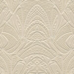 Beige reliëfbehang met fijn, symmetrisch patroon uit de Moooi Wallcovering Lacy Longlegs MO5033 collectie.