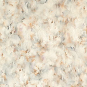 Zacht gemarmerd behangpatroon uit de Moooi Wallcovering Silk Bombis MO5010 collectie in warme beige- en grijstinten.