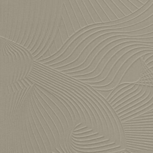 Beige reliëfbehang uit de Moooi Wallcovering TechnoBee MO5043-serie met golvende lijnstructuren.