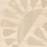 Lichtbeige houtbehang met een abstract patroon uit de Moooi Wallcovering Green House collectie, model Woodblock Beetle Flora.