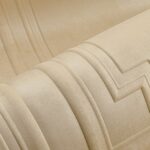 Gedetailleerde close-up van het beige fluwelen bekledingspatroon van de Objet Grandeur 44001-C8WU-2.