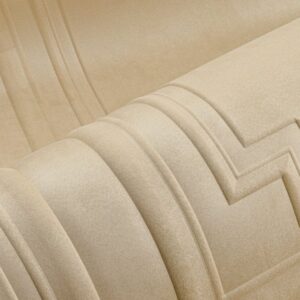 Gedetailleerde close-up van het beige fluwelen bekledingspatroon van de Objet Grandeur 44001-C8WU-2.