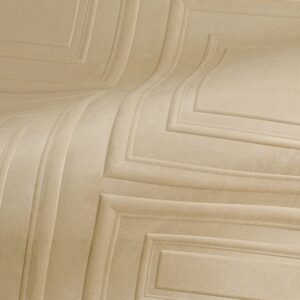 Detail van het beige fluwelen reliëfpatroon op de stof van het Objet Manoir 44024 M-0UIM-2 meubel.